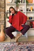  Big Softie Super Slant Knit Jumper Deep Ruby